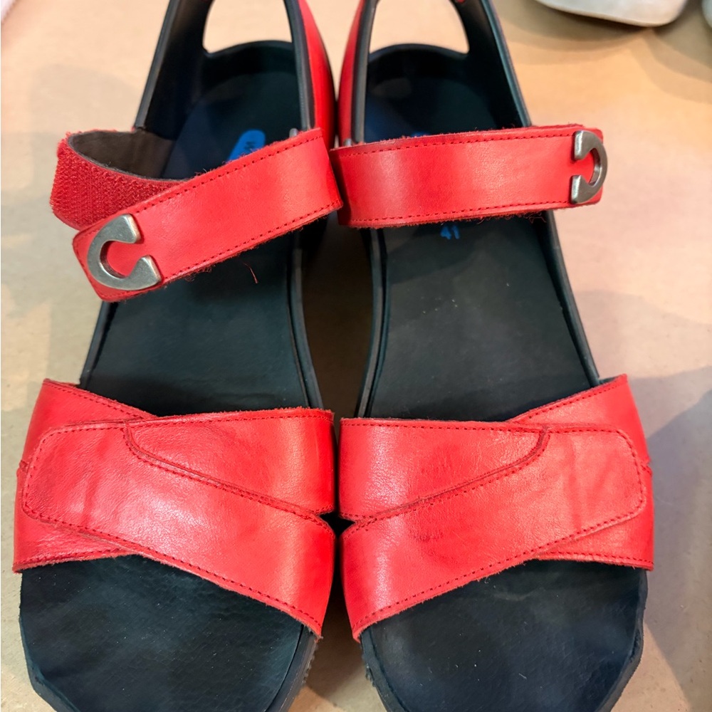 Wolky Red Leather Sandals